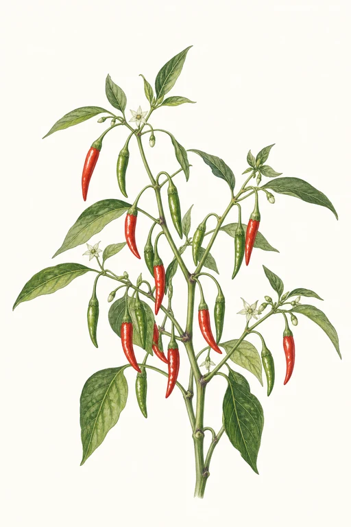 Botanical illustration of Malagueta