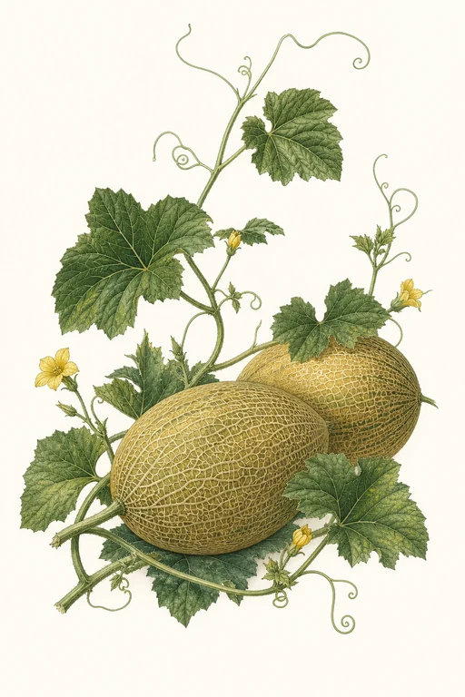 Botanical illustration of Rocky Ford Green Flesh