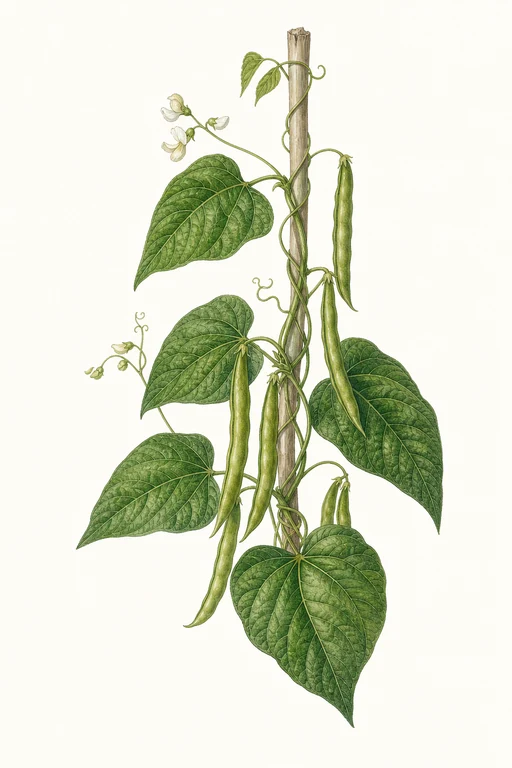 Botanical illustration of Purple King Pole