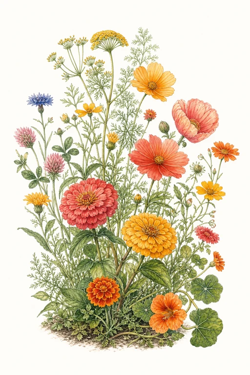 Botanical illustration of Pollinator Mix