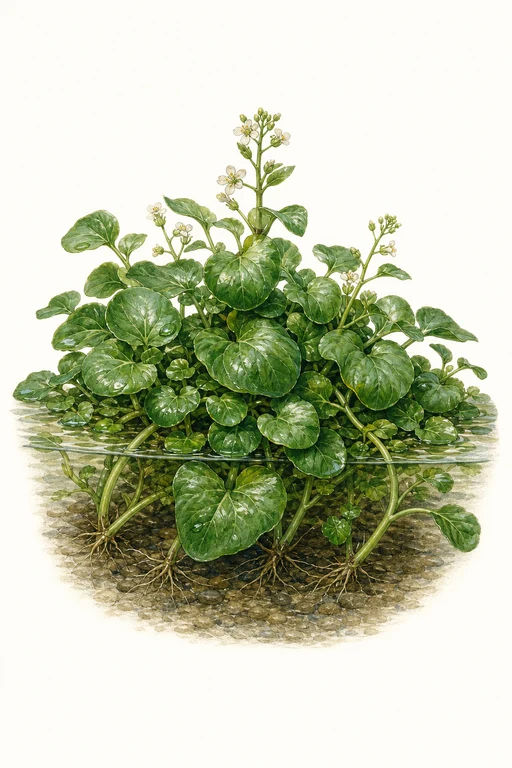 Botanical illustration of Aqua Large Leaf