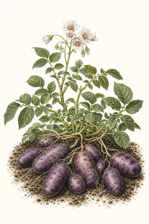 Botanical illustration of Purple Viking
