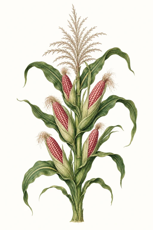 Botanical illustration of Strawberry Corn