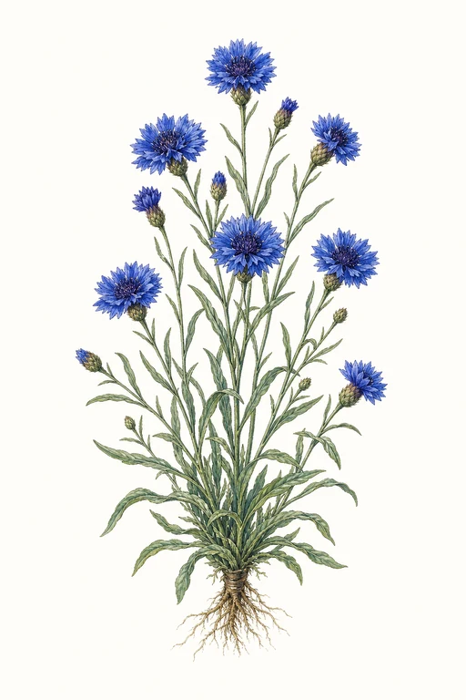 Botanical illustration of Blue Boy