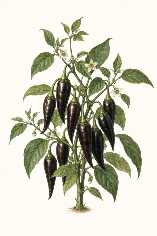 Botanical illustration of Black Hungarian