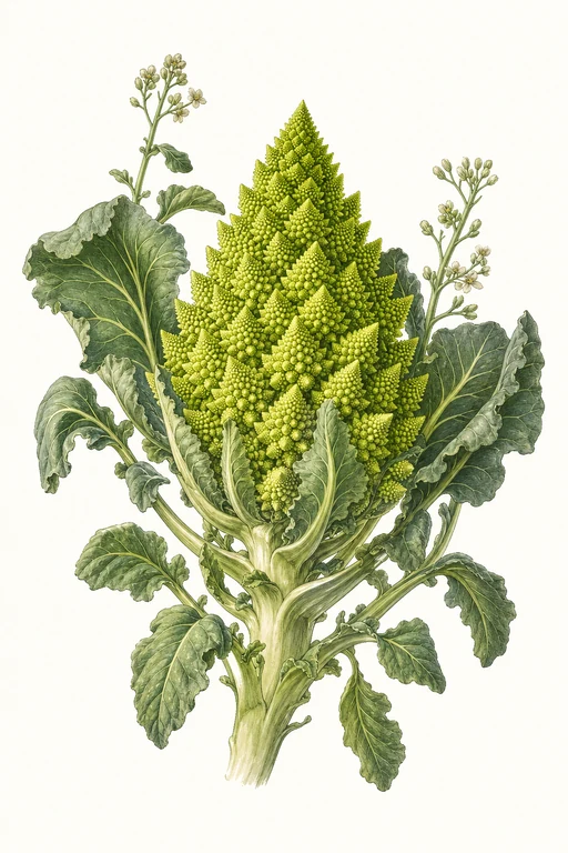 Botanical illustration of Romanesco Italia