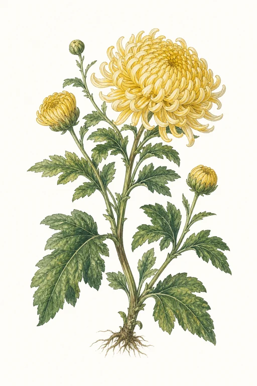 Botanical illustration of Kiku #8