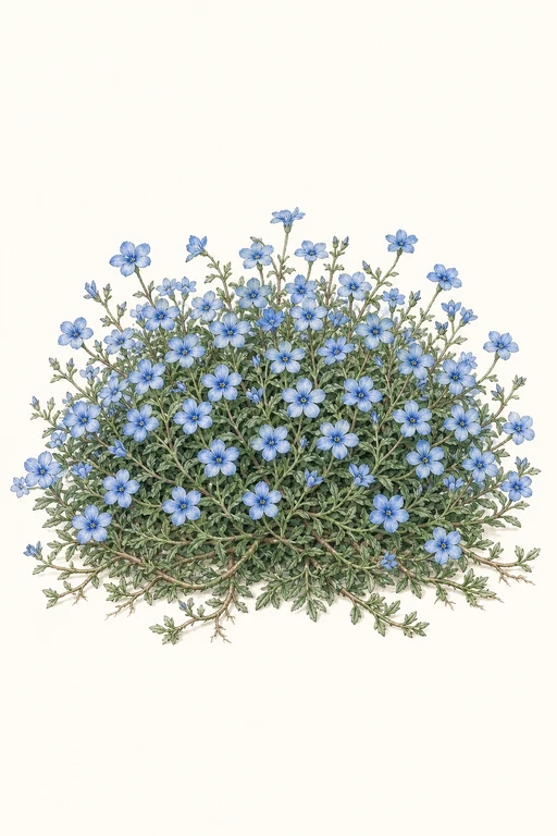 Botanical illustration of Blue Daze