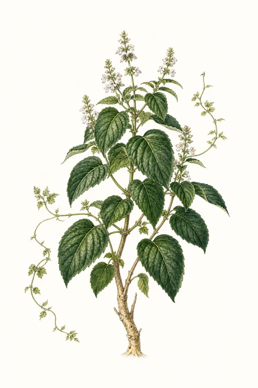 Botanical illustration of Caribbean Tree Basil