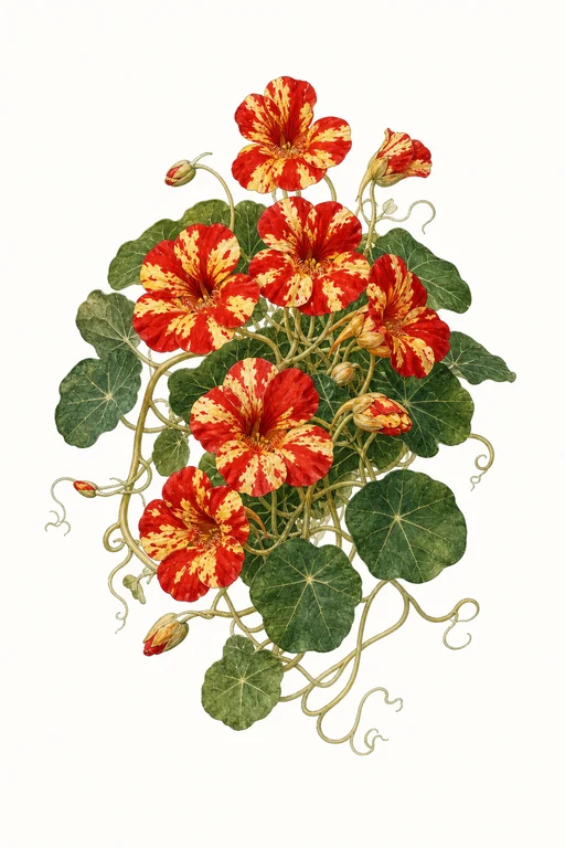 Botanical illustration of Ladybird Nasturtium