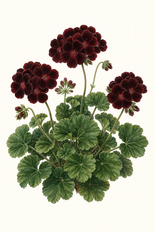 Botanical illustration of Calliope Dark Red
