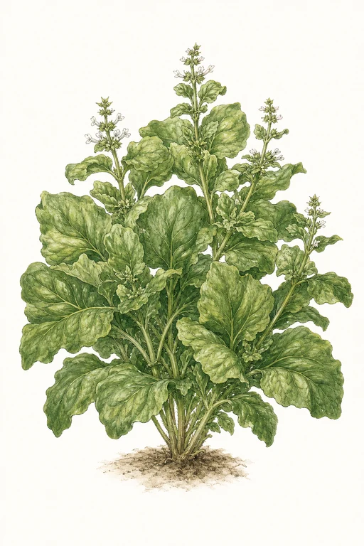 Botanical illustration of Lettuce Leaf Basil