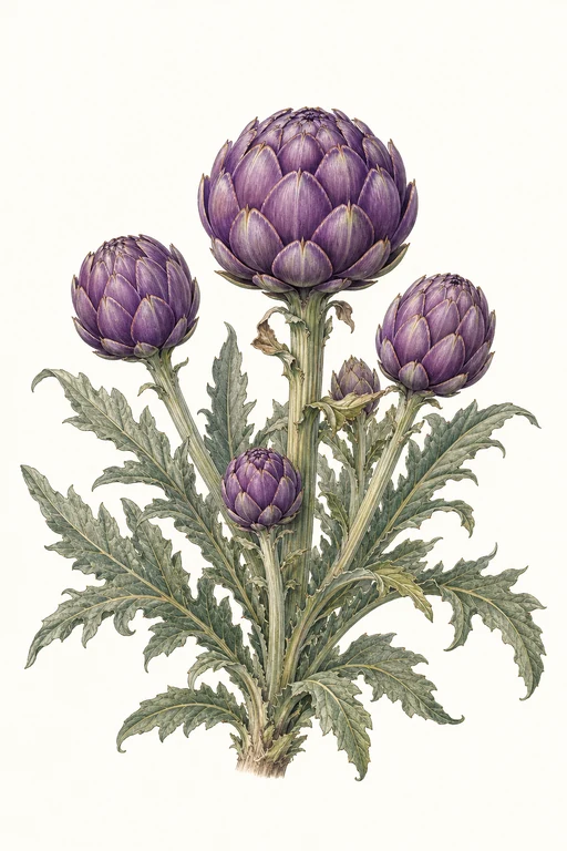 Botanical illustration of Purple Opal