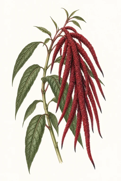 Botanical illustration of Red Cat's Tail