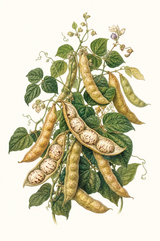 Botanical illustration of Giant Speckled Christmas Lima