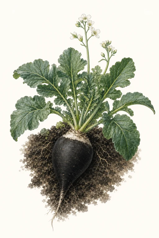 Botanical illustration of Black Radish