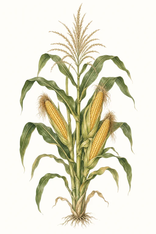 Botanical illustration of Japanese Hulless