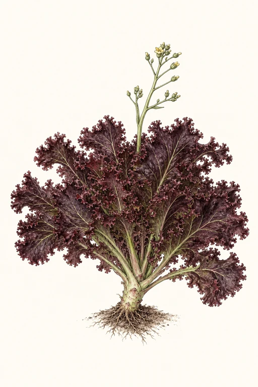 Botanical illustration of Lollo Rosso Darky