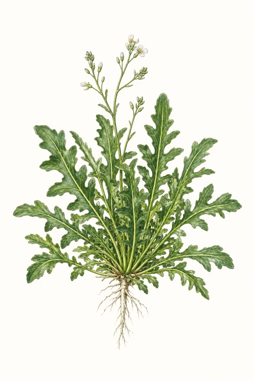 Botanical illustration of Arugula 'Tender'