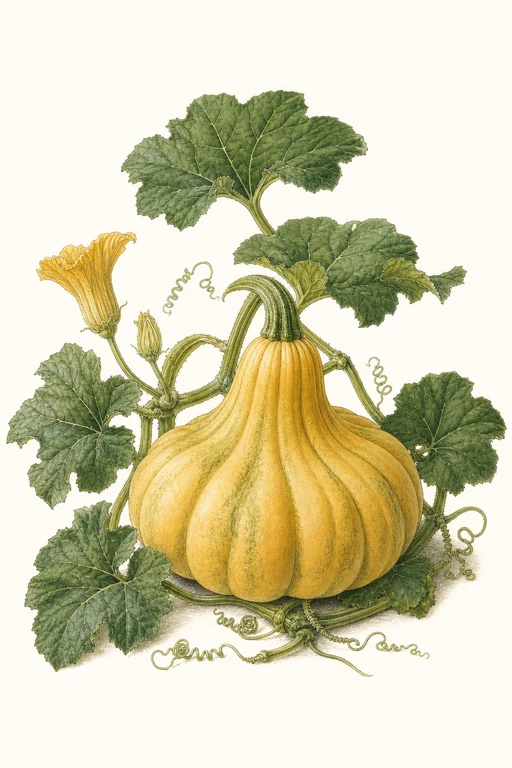 Botanical illustration of Musquee de Provence