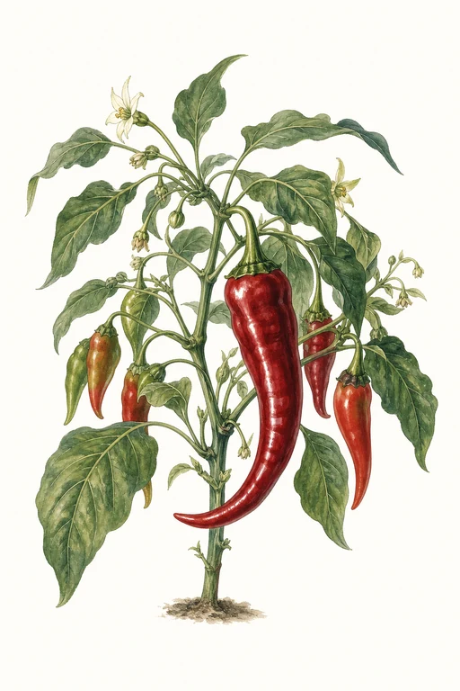Botanical illustration of Corno Di Toro Red
