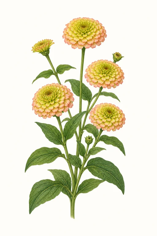Botanical illustration of Queen Lime Blush