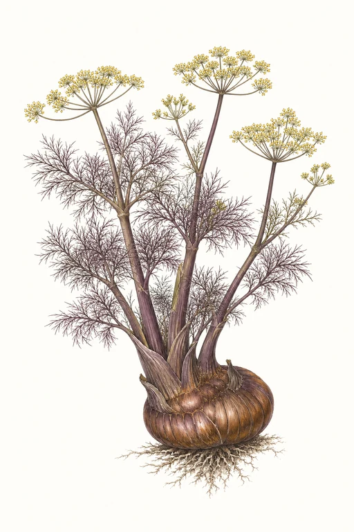 Botanical illustration of Smokey Bronze Fennel