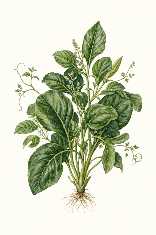 Botanical illustration of Guyana Callaloo