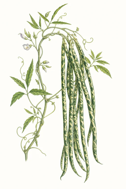 Botanical illustration of Mosaic Yardlong