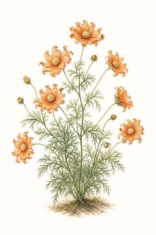 Botanical illustration of Sea Shells Apricot