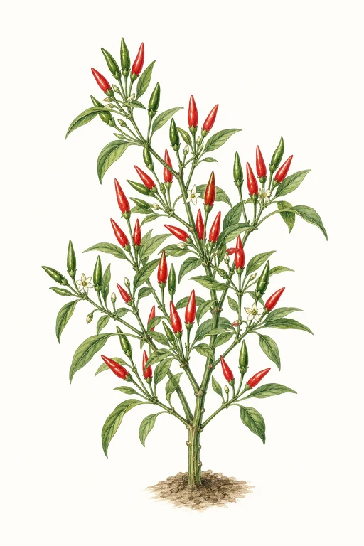 Botanical illustration of Thai Hot