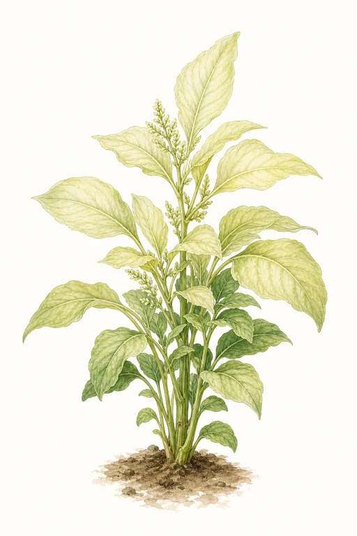 Botanical illustration of White Leaf Amaranth