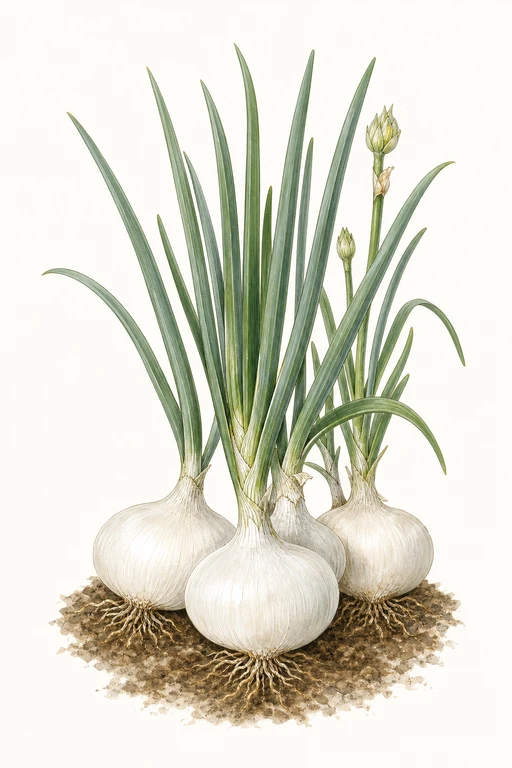 Botanical illustration of White Bermuda (Early Grano)
