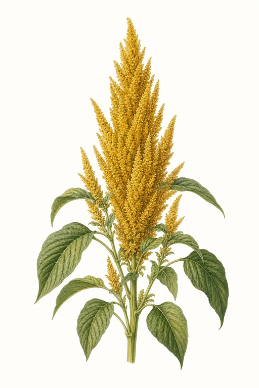 Botanical illustration of Golden Giant Amaranth