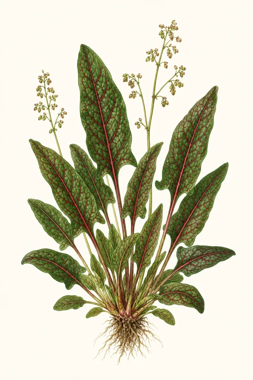 Botanical illustration of Red Veined