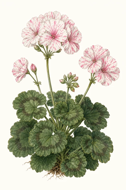 Botanical illustration of Pinto Premium White To Rose