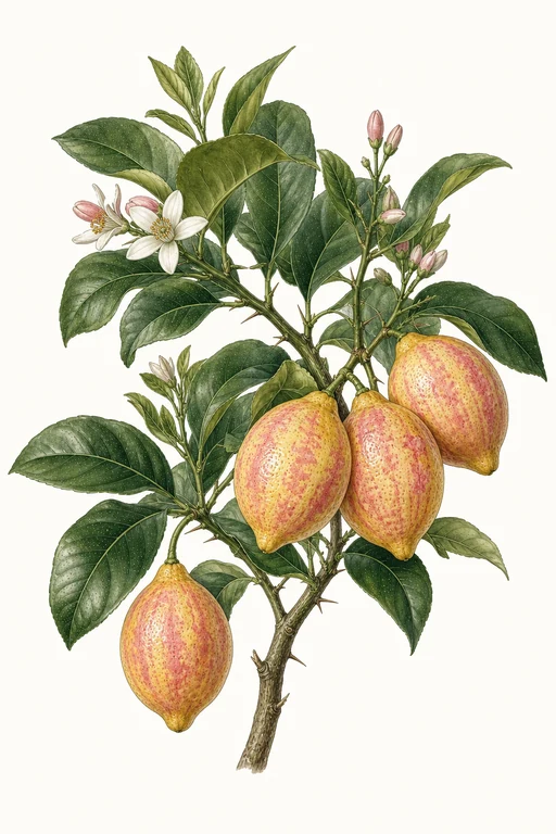 Botanical illustration of Pink Variegated Eureka