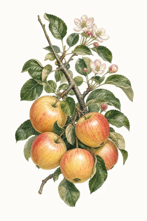 Botanical illustration of Gibson Gala