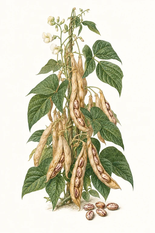 Botanical illustration of Vigorous Borlotto