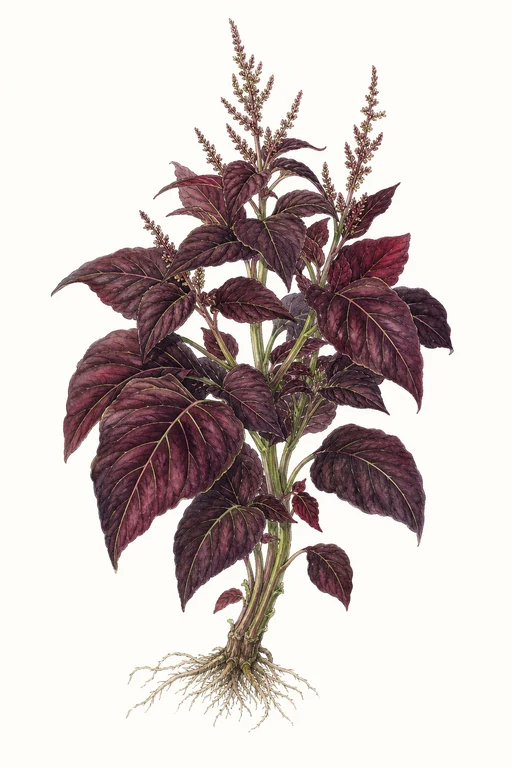 Botanical illustration of Burgundy Amaranth