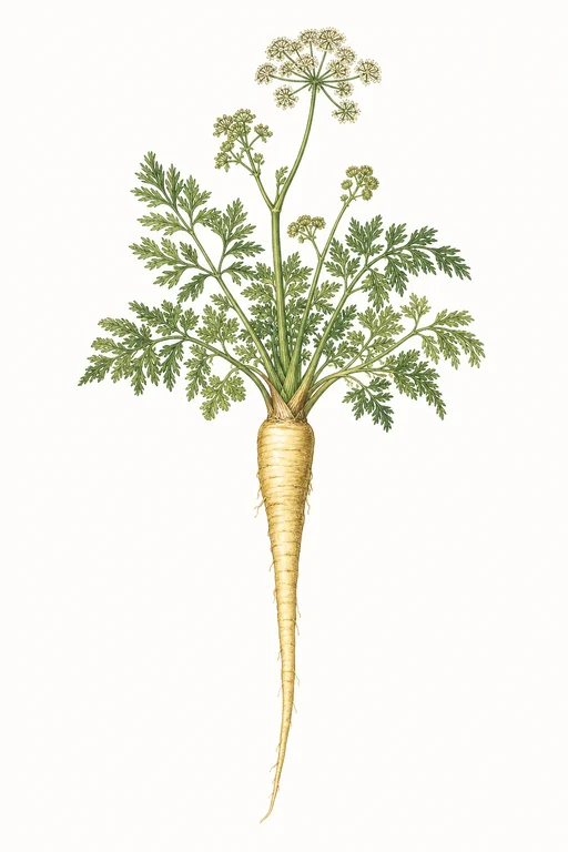 Botanical illustration of Parsnip