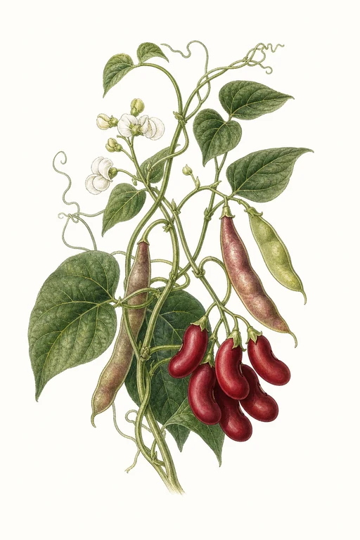 Botanical illustration of California Red Kidney