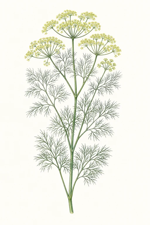 Botanical illustration of Vierling Dill
