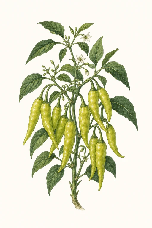 Botanical illustration of Pepperoncini