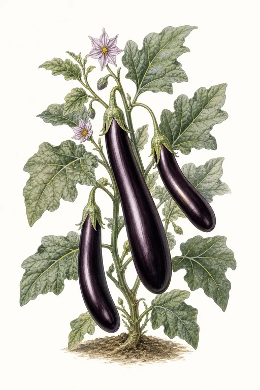 Botanical illustration of Sicilian Eggplant