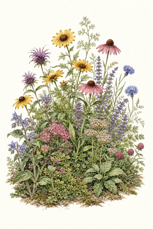 Botanical illustration of Pollinator Habitat Mix