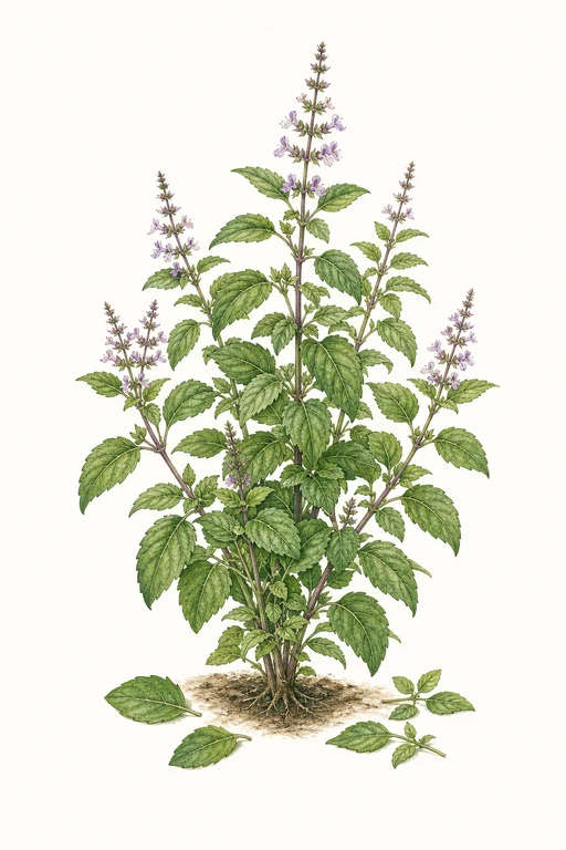 Botanical illustration of Amrita Tulsi