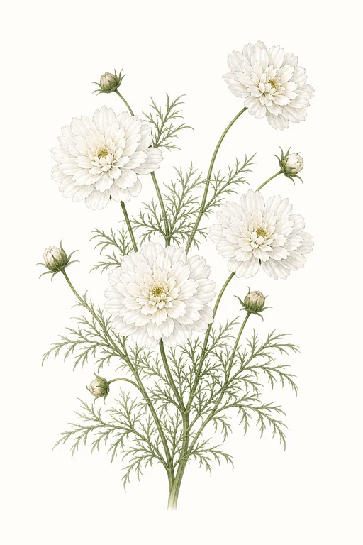 Botanical illustration of Cupcakes White