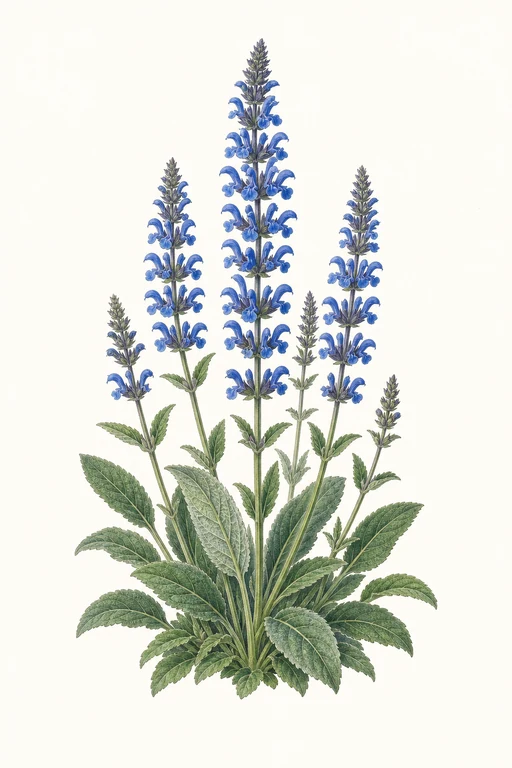 Botanical illustration of Brilliant Blue