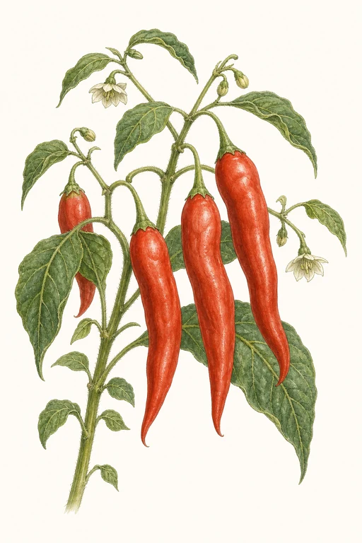 Botanical illustration of Rocoto Longo